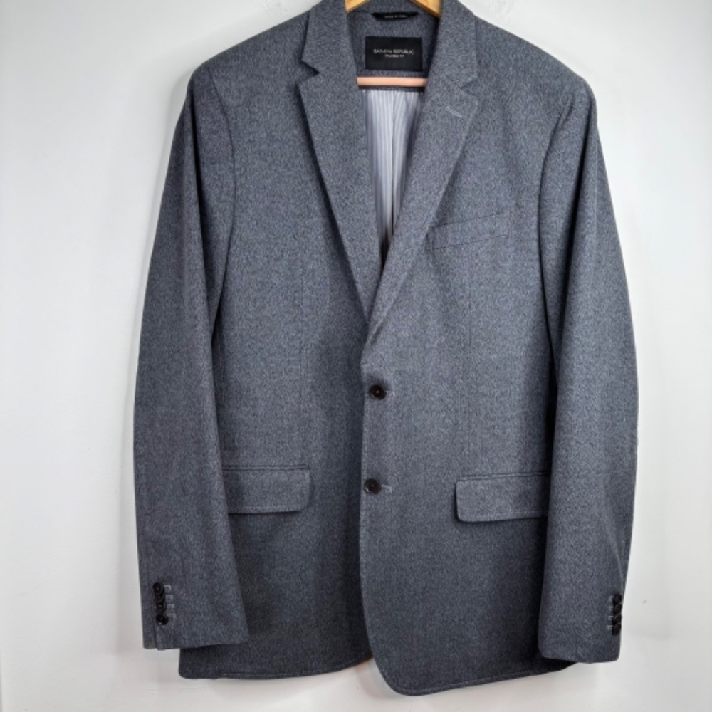 Banana Republic Blazer 44L Charcoal Grey Old Money Classic Academia Minimalist - Picture 11 of 11